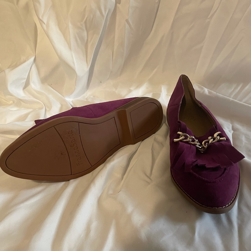 Franco Sarto Suede Chain Kilted Loafer